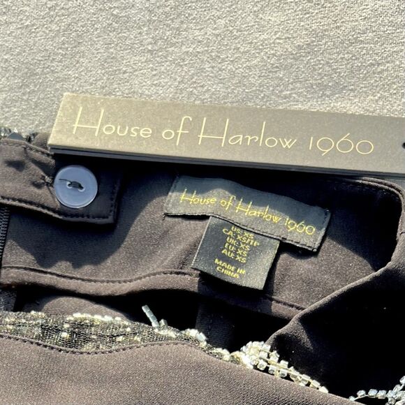 HOUSE OF HARLOW 1960 RHINESTONE FRINGE BLAZER JACKET & MINI SKIRT SET NWT XS - Picture 14 of 16